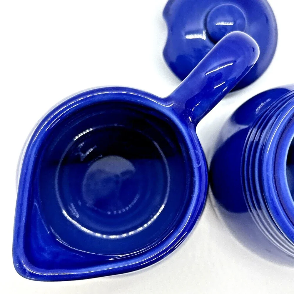 Test Rite International Cobalt Blue Stoneware Sugar & Creamer‎ set